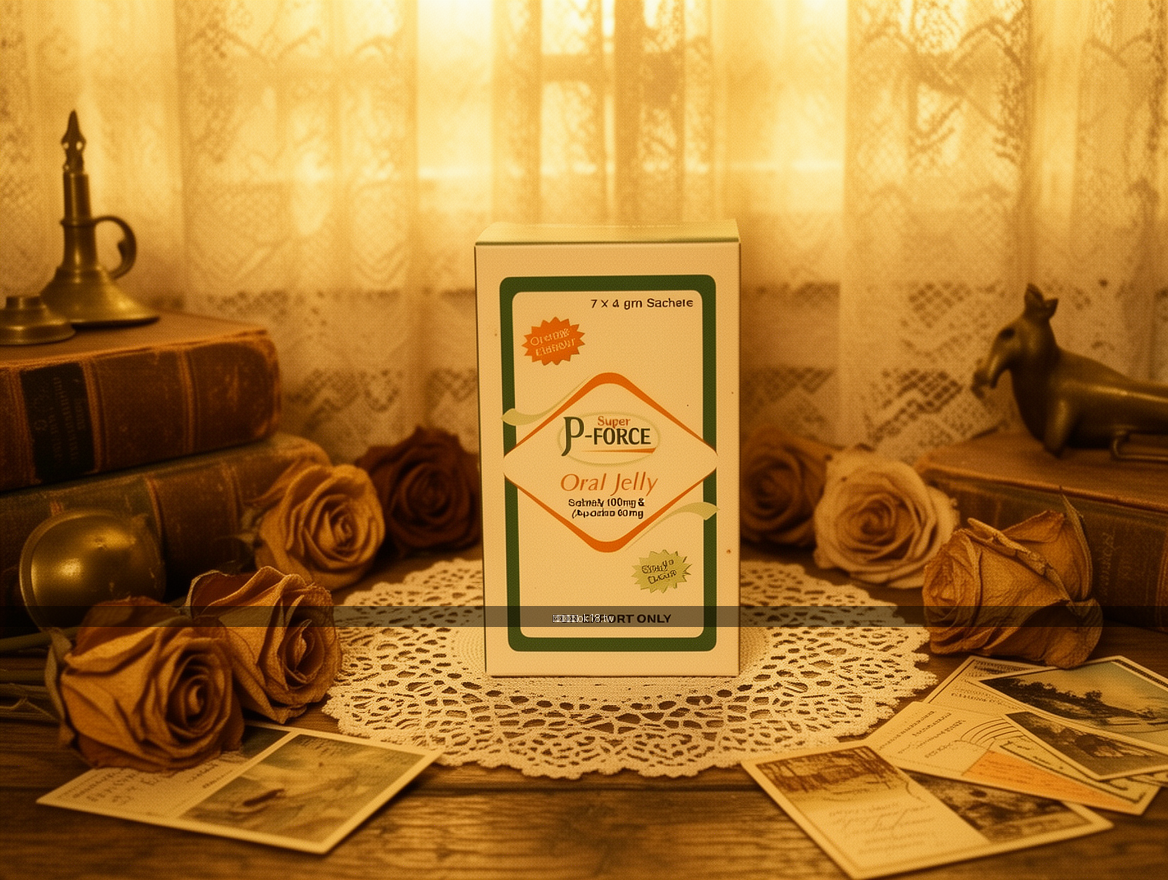 VINTAGE FILM PHOTOGRAPHY with sepia tones. Place the Super P-FORCE Oral Jelly 10